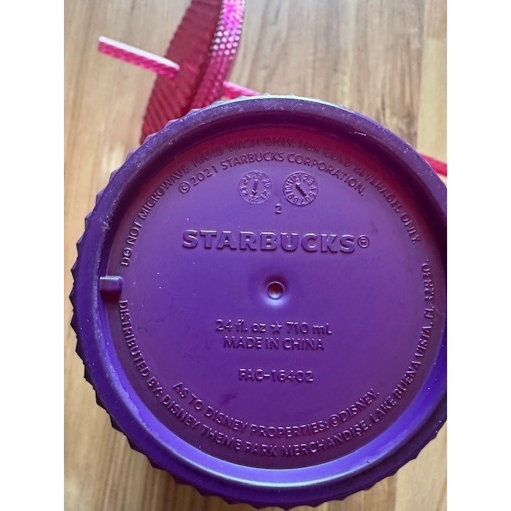 Starbucks Disney World Red Studded Tumbler 24 oz Cold Cup with Straw - Picture 5 of 5